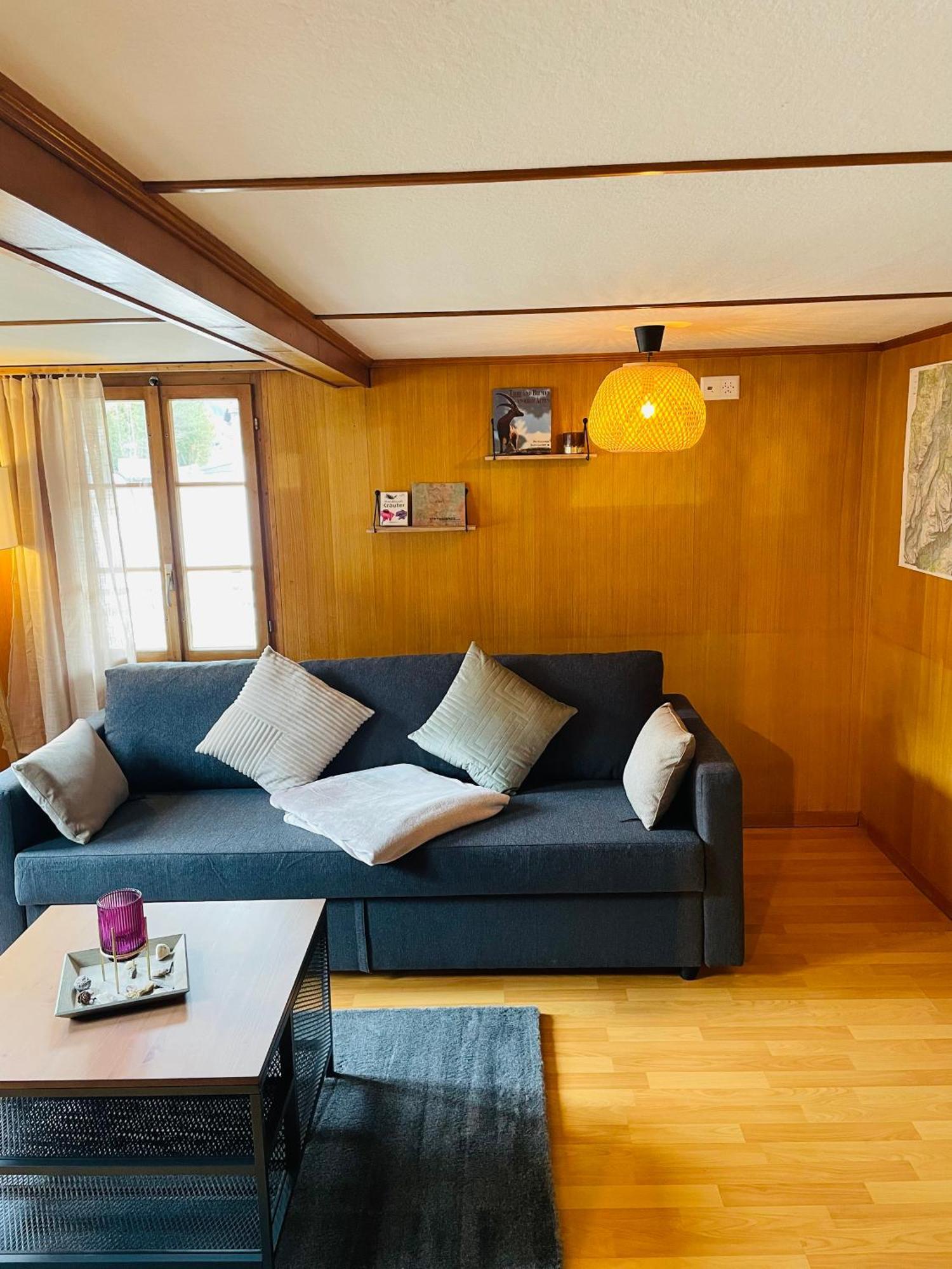 Lovely & Great Equipped Wooden Alp Chalet Flat Kandersteg Dış mekan fotoğraf
